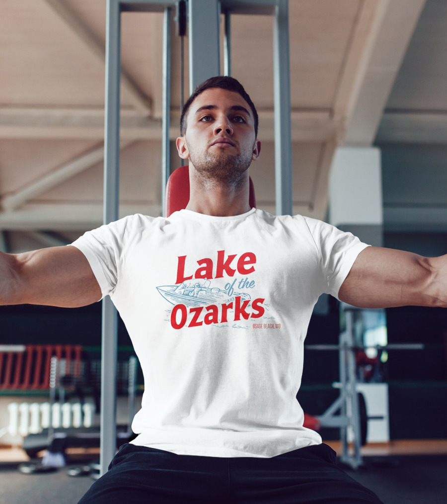 Lake Of The Ozarks Osage Beach MO Retro Boat Illustration T-Shirt
