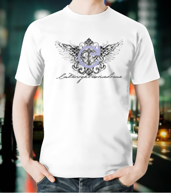 Latenightdrivehome Winged Arrow Blue Circular Arrow Emblem T-Shirt