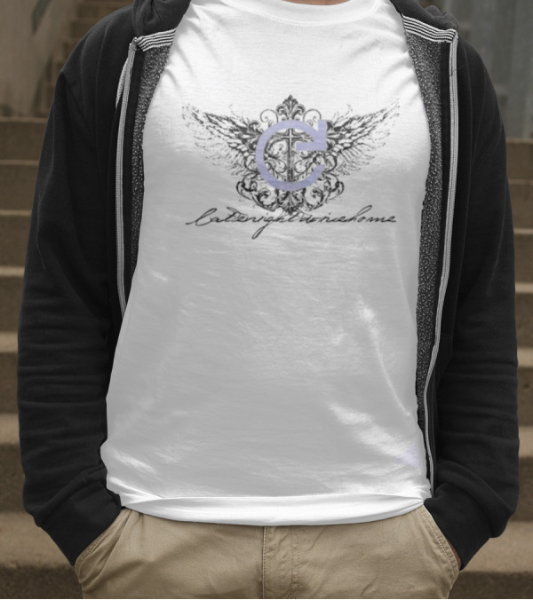 Latenightdrivehome Winged Arrow Blue Circular Arrow Emblem T-Shirt