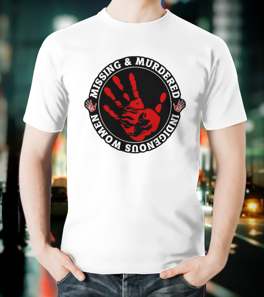 Missing Murdered Indigenous Women Red Handprint Symbol T-Shirt