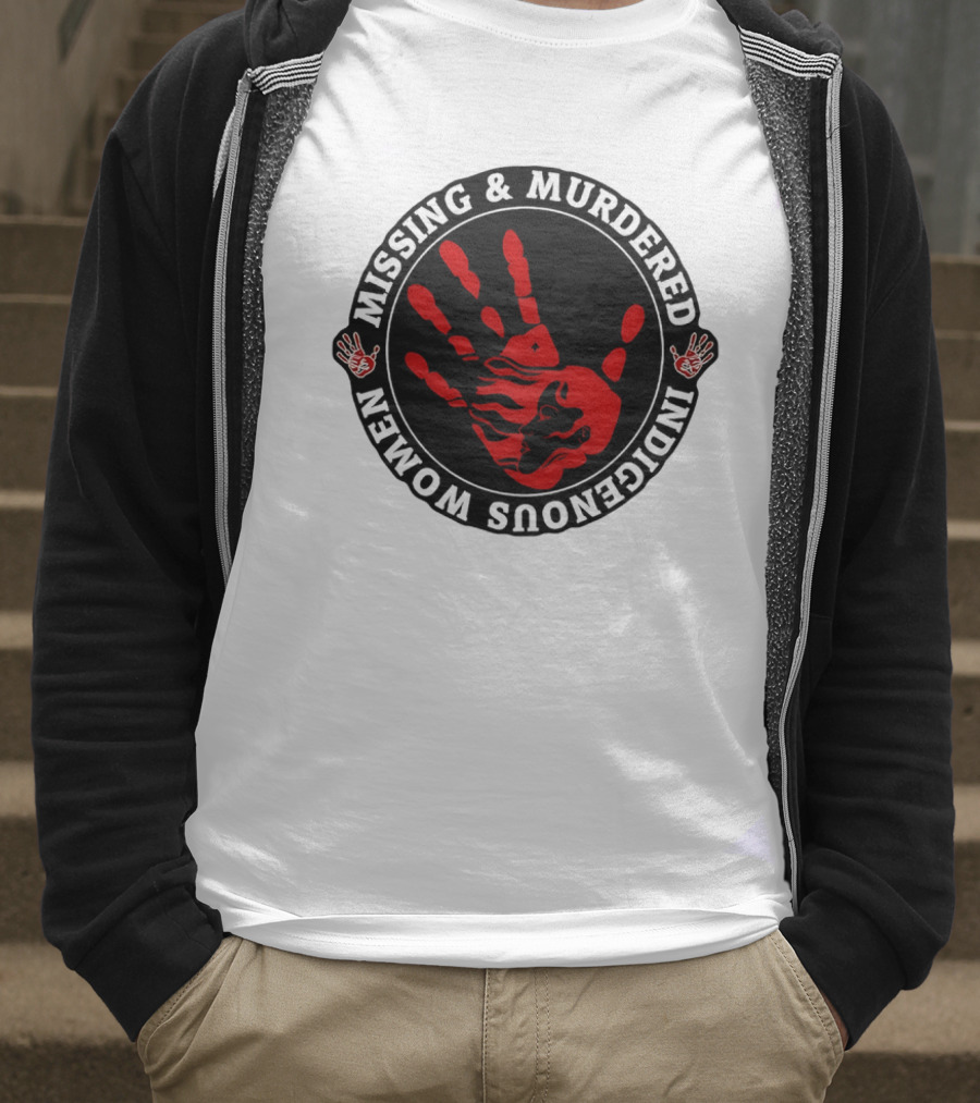 Missing Murdered Indigenous Women Red Handprint Symbol T-Shirt