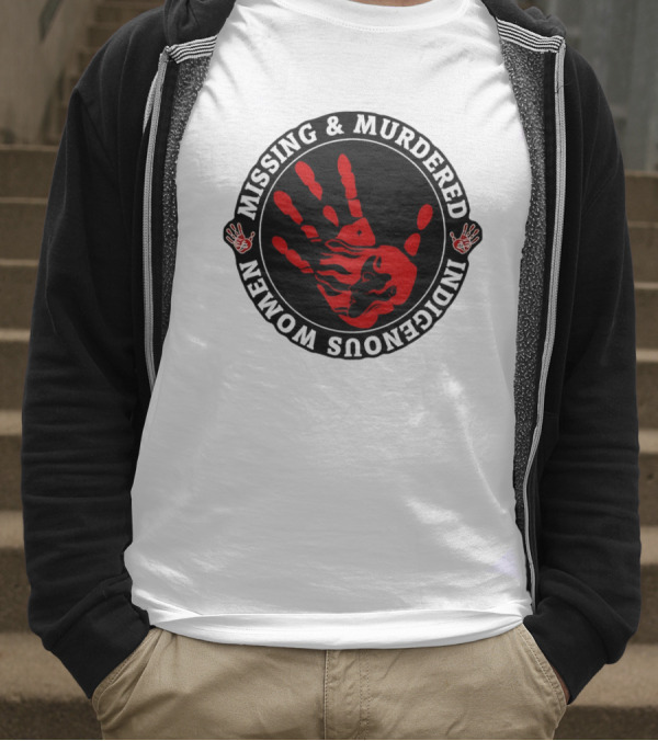 Missing Murdered Indigenous Women Red Handprint Symbol T-Shirt