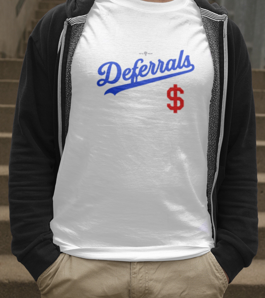 Los Angeles Dodgers Deferrals Dollar Sign Icon In Team Style T-Shirt