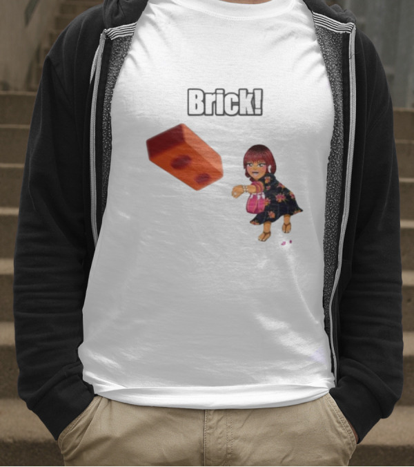 "Brick! Lushious Massacr Character With Red Brick" T-Shirt