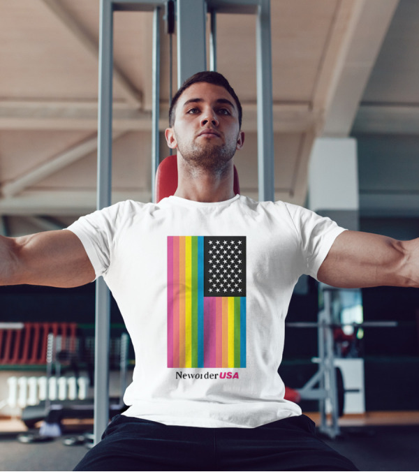 New Order USA Rainbow Flag Stars T-Shirt