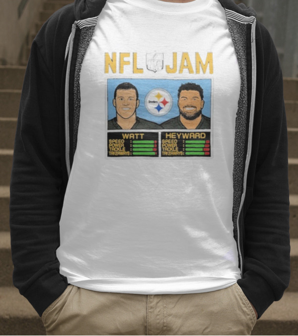 NFL Jam Steelers Watt Heyward Speed Power Tackle Takeaways T-Shirt