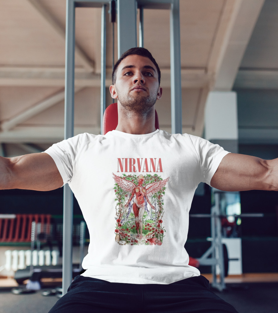 Nirvana In Utero Angel With Red Wings Amidst Wilderness T-Shirt