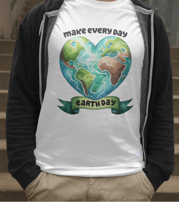 Make Every Day Earth Day Heart Shaped Planet T-Shirt