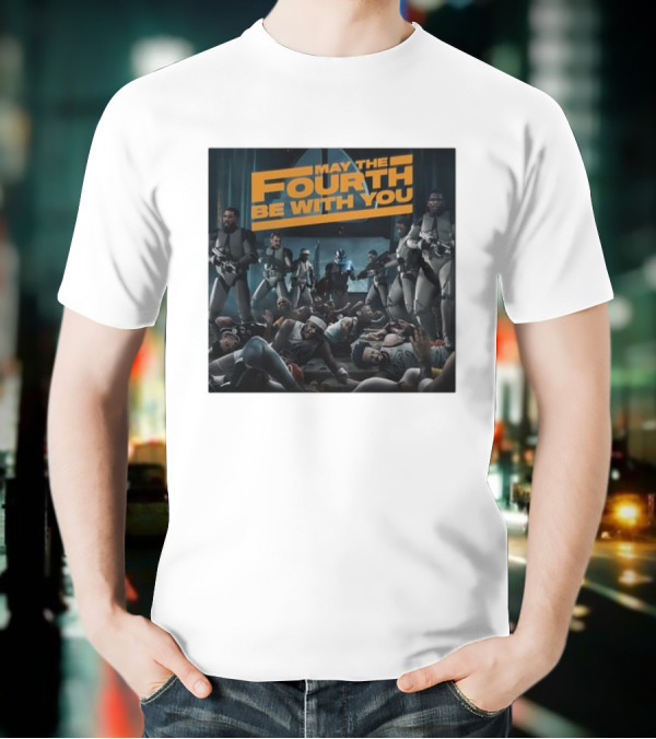 May The Fourth Be With You Basketball Players And Stormtroopers Scene T-Shirt