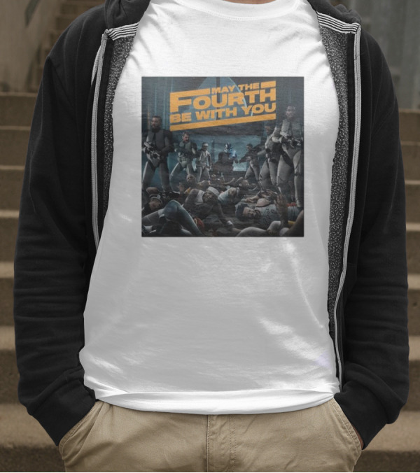 May The Fourth Be With You Basketball Players And Stormtroopers Scene T-Shirt