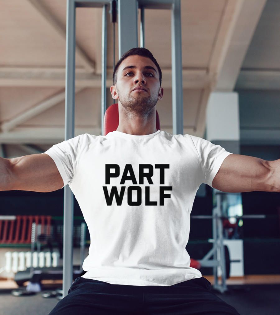 Part Wolf Intricate Howling Wolf In Geometric Moon Design T-Shirt