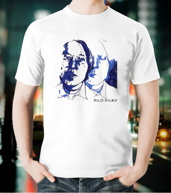 Rilo Kiley Execution Blue Sketch Faces T-Shirt