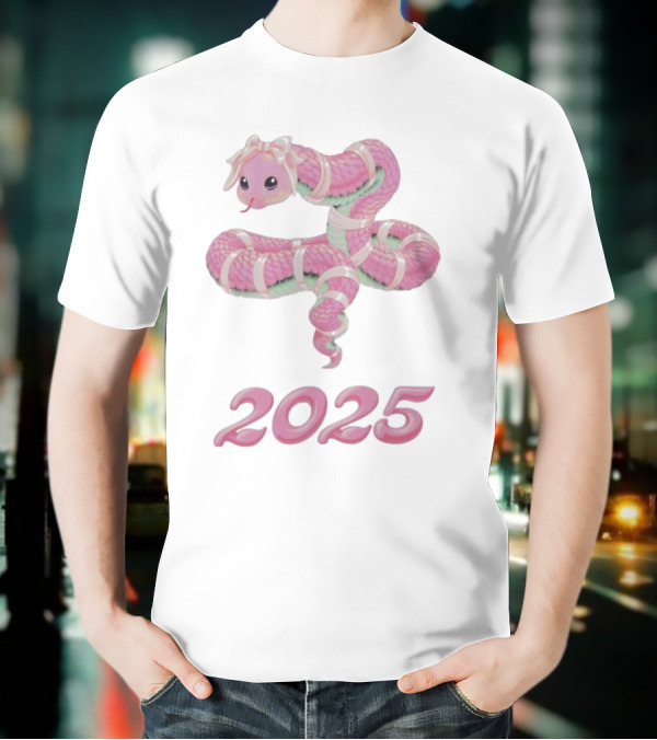 Peggy Goods Cute Pink Snake 2025 T-Shirt