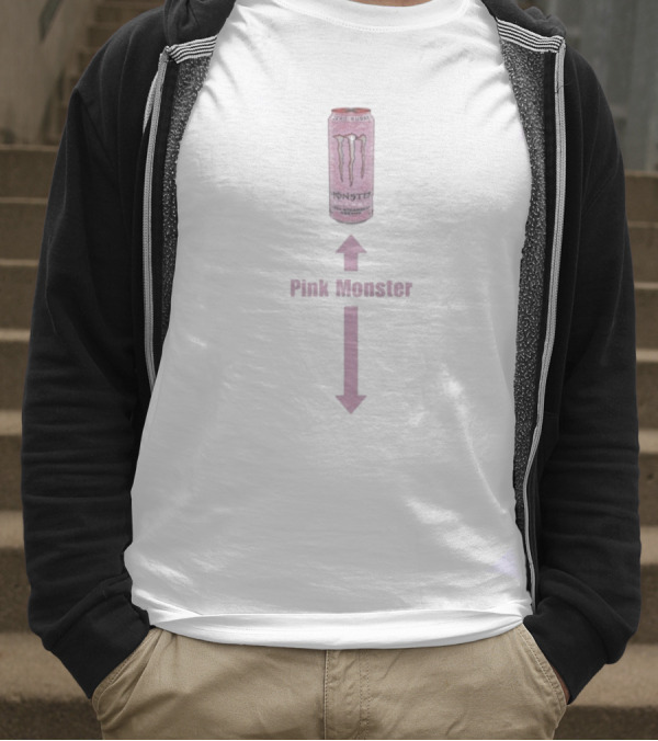 Monster Energy Zero Sugar Pink Can Vertical Alignment T-Shirt