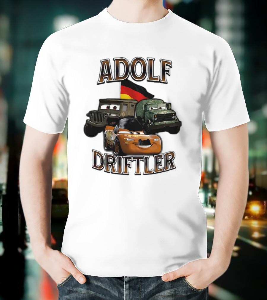Pixar Cars Adolf Driftler Cartoon Parody T-Shirt