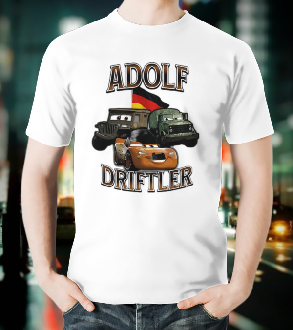 Pixar Cars Adolf Driftler Cartoon Parody T-Shirt