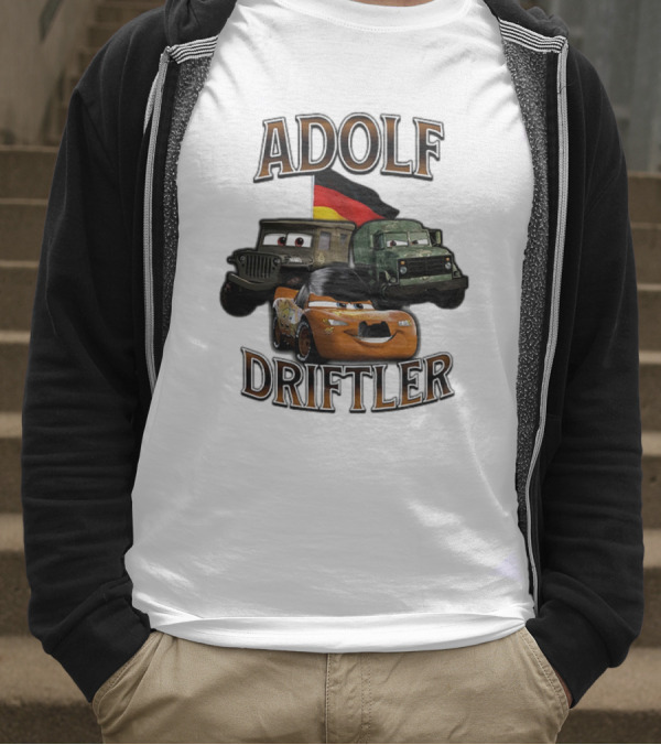 Pixar Cars Adolf Driftler Cartoon Parody T-Shirt
