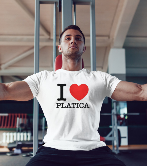 Sazonstudios I Heart Platica Bold Text Red Heart Design T-Shirt