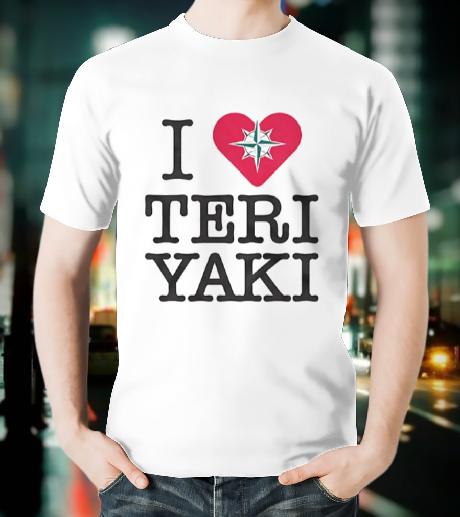 Seattle Mariners I Love Teriyaki Heart Mariners Symbol T-Shirt