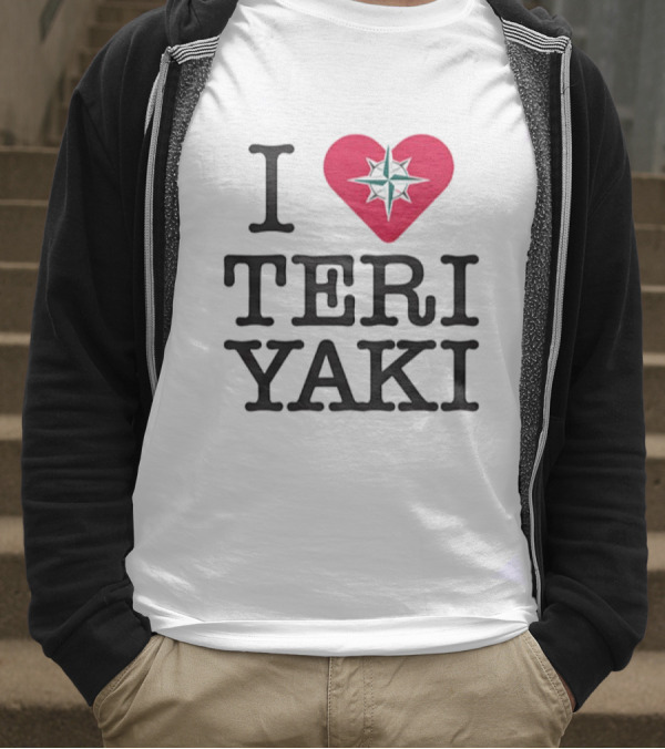 Seattle Mariners I Love Teriyaki Heart Mariners Symbol T-Shirt