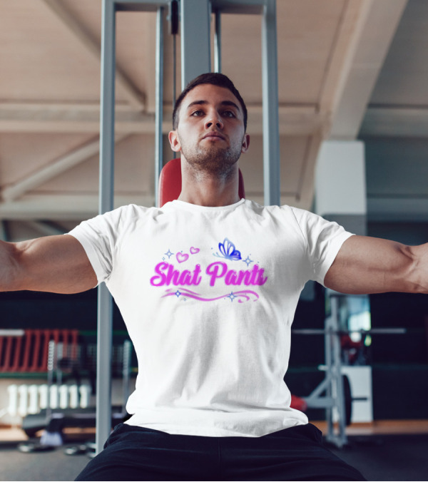 "Shat Pants Hearts And Butterfly Neon Graphic" T-Shirt