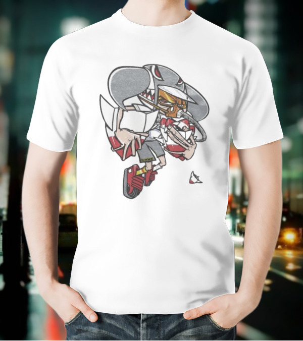Gimme Project Shark Character With Red Sneaker And Hose T-Shirt