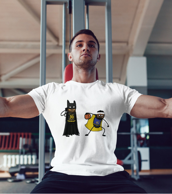 Batman Robin Stephen Curry Jimmy Butler Golden State Warriors Basketball Cartoon T-Shirt