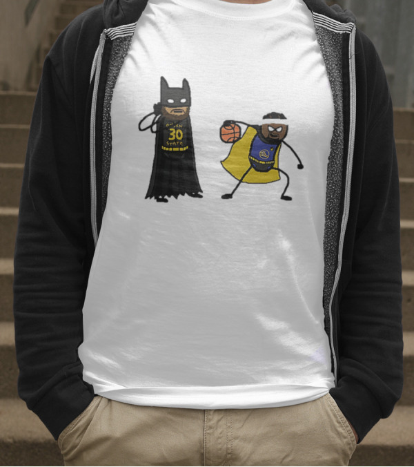 Batman Robin Stephen Curry Jimmy Butler Golden State Warriors Basketball Cartoon T-Shirt
