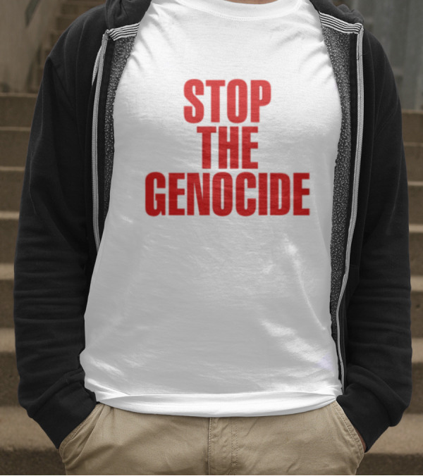 Stop The Genocide Red Bold Statement T-Shirt