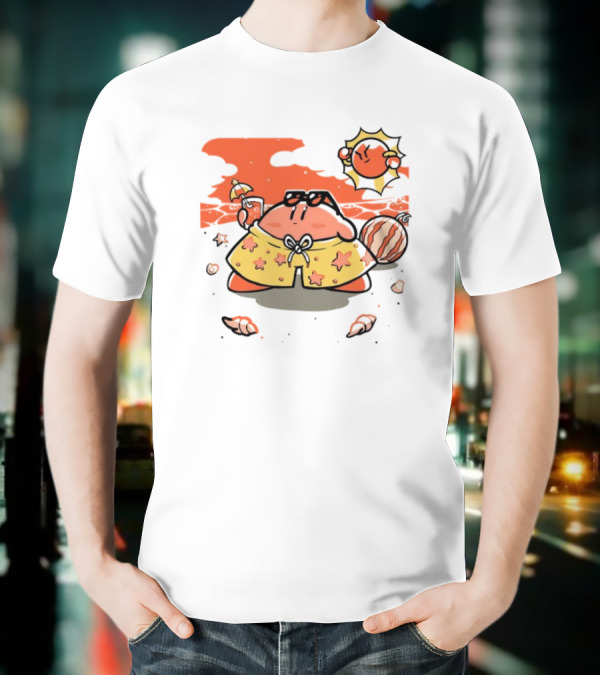 Summer Vibes Hanshumon Cute Beach Character With Sunglasses And Beach Ball T-Shirt