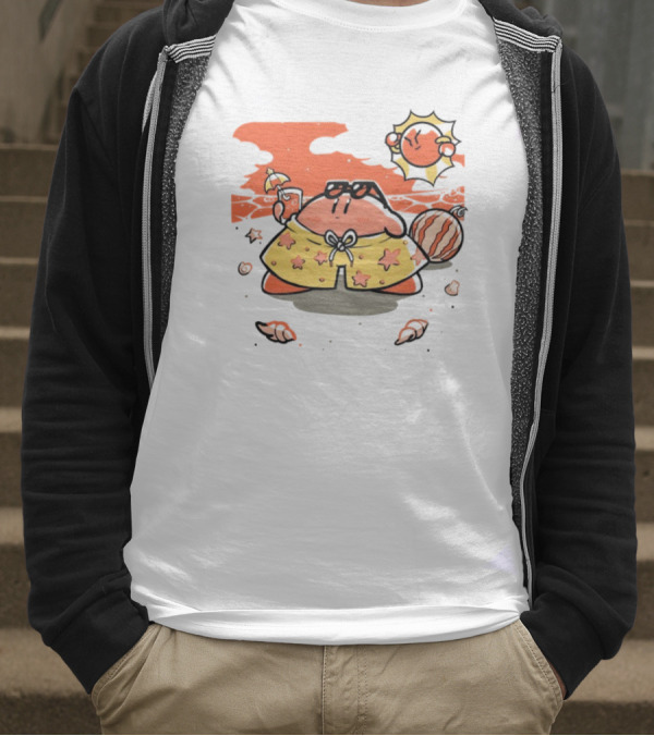 Summer Vibes Hanshumon Cute Beach Character With Sunglasses And Beach Ball T-Shirt