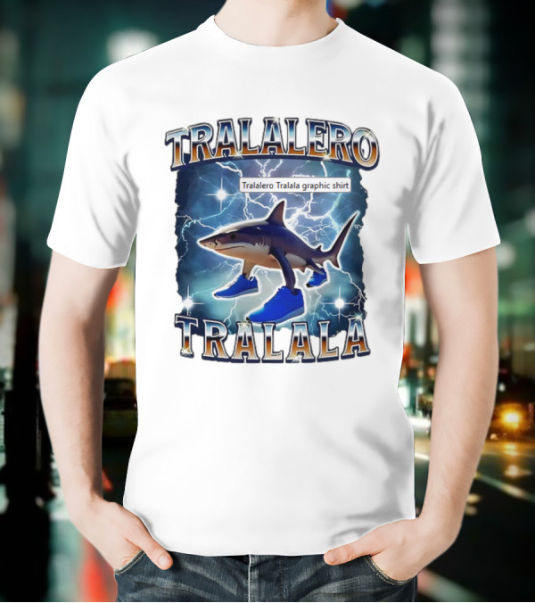 Tralalero Tralala Shark In Sneakers Electric Storm T-Shirt