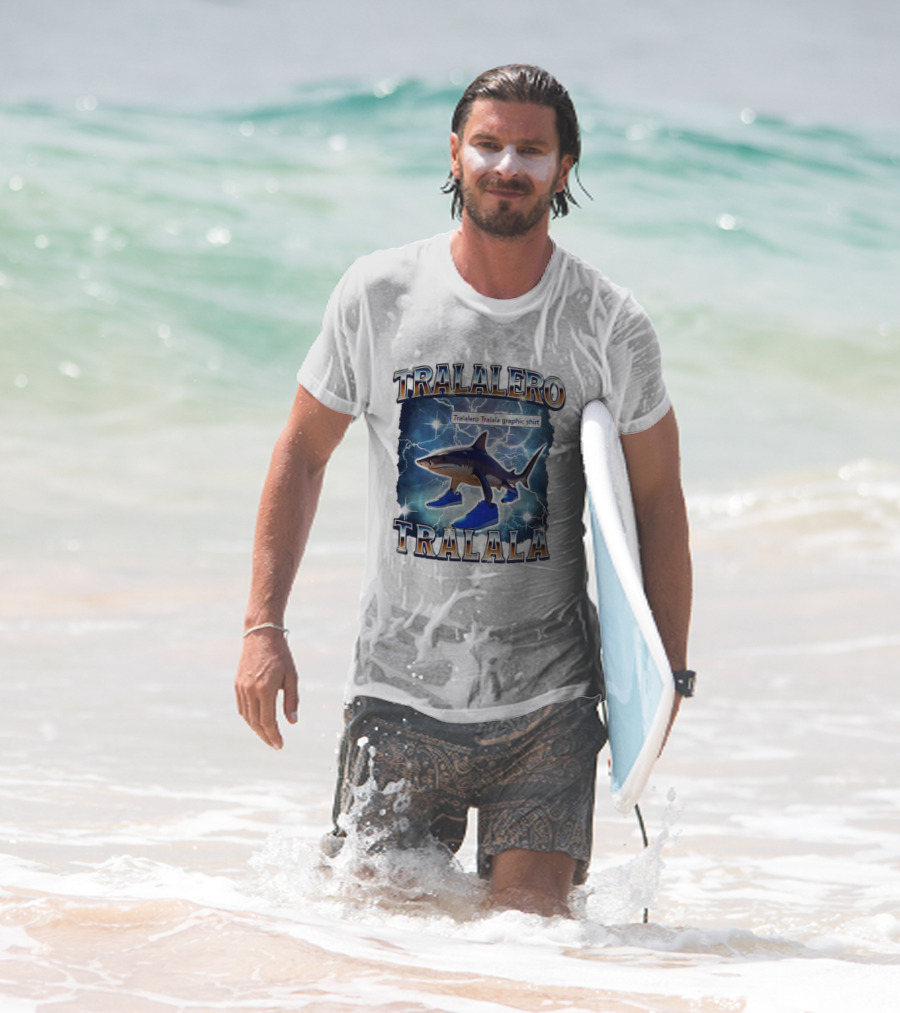 Tralalero Tralala Shark In Sneakers Electric Storm T-Shirt