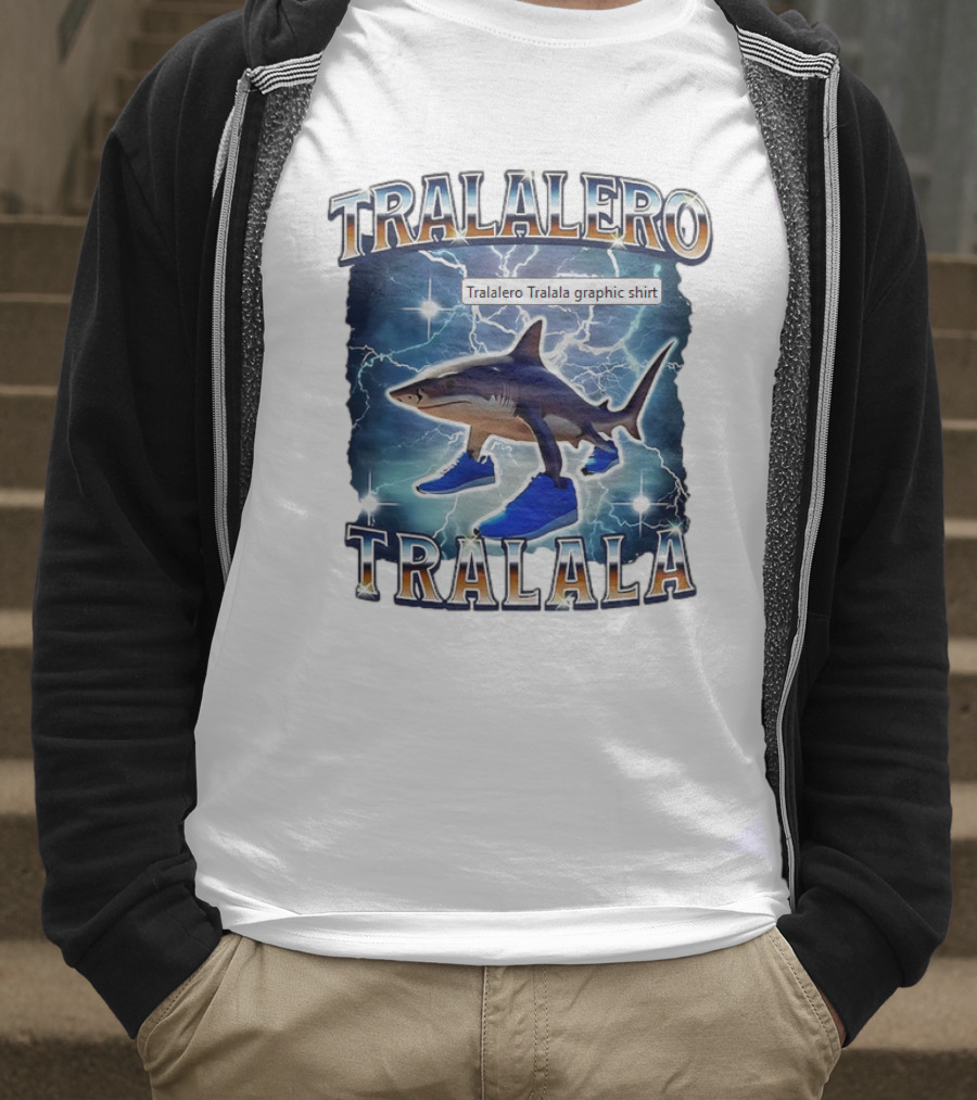 Tralalero Tralala Shark In Sneakers Electric Storm T-Shirt
