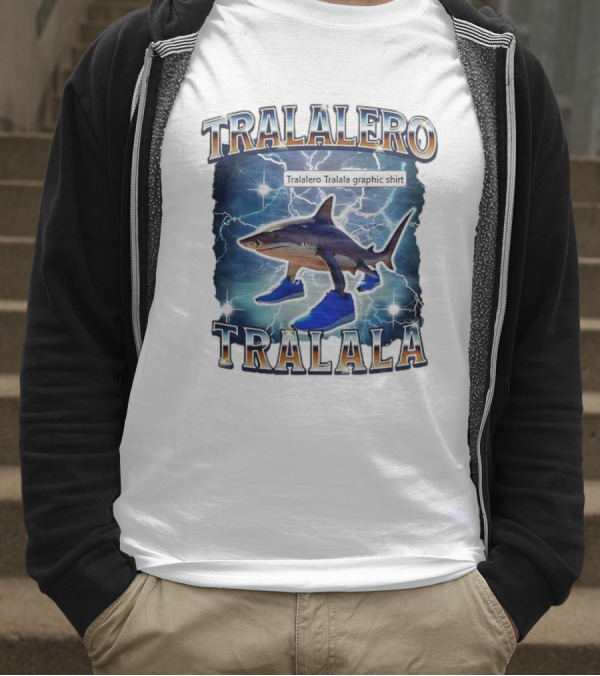 Tralalero Tralala Shark In Sneakers Electric Storm T-Shirt
