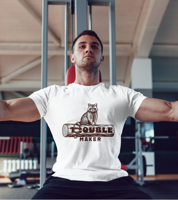 Trouble Maker Raccoon On Log T-Shirt