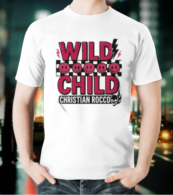 Wild Child Smiles Lightning Emojis Christian Rocco T-Shirt
