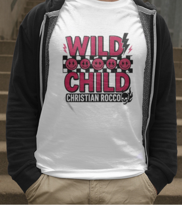 Wild Child Smiles Lightning Emojis Christian Rocco T-Shirt