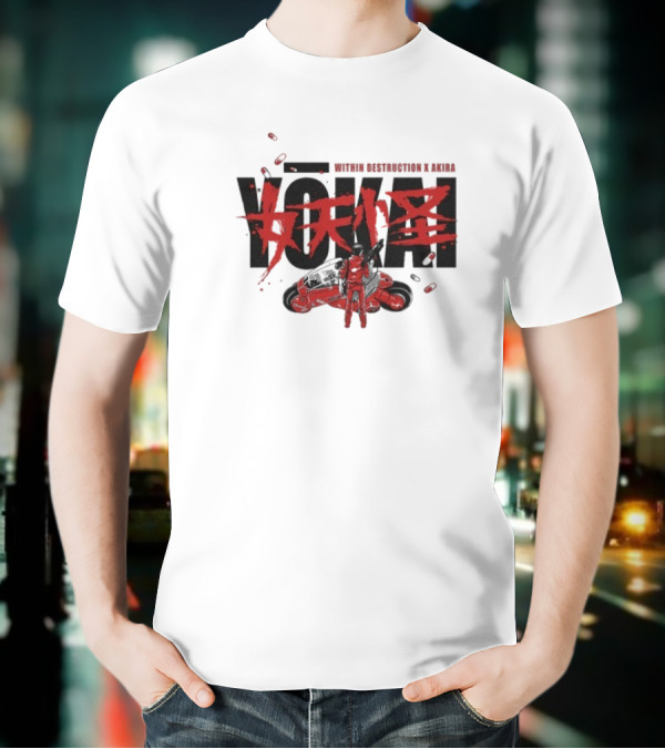 Within Destruction Akira Yokai Kanji And Motorcycle Scene T-Shirt