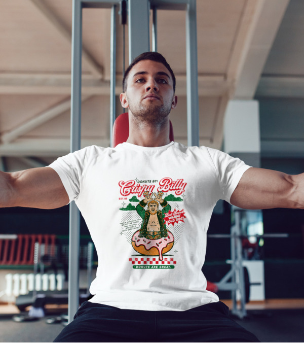 Donuts By Crispy Billy Est. 93 Warm And Delicious Retro Cartoon Wrestler T-Shirt