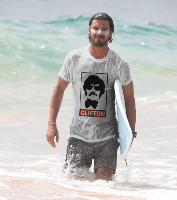CLIFTON Sunglasses Moustache Red Box Style T-Shirt