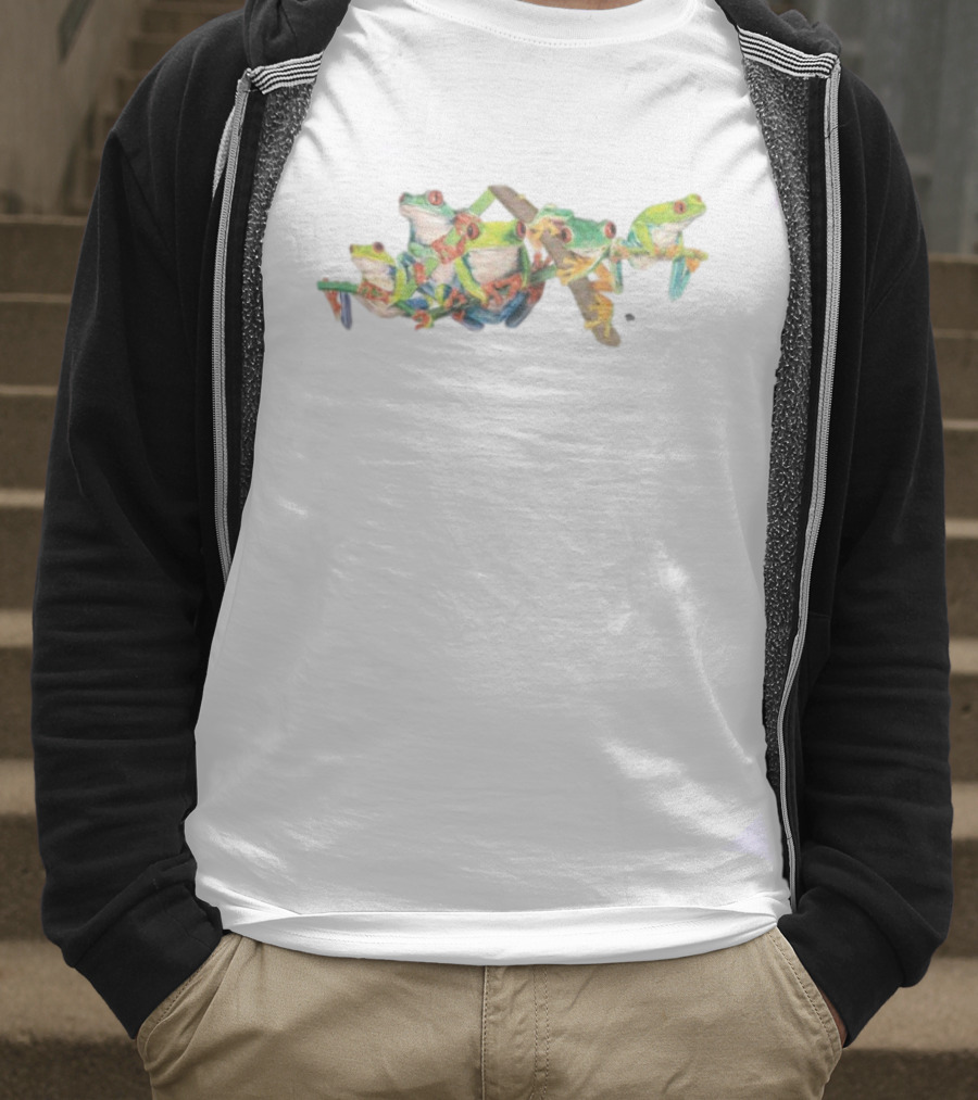 Tree Frogs Colorful Vibrant Multicolored Frogs T-Shirt