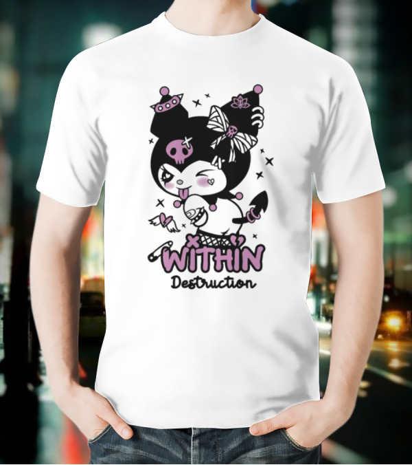 Within Destruction Devil Kitty Kuromi Skull And Bow Elements T-Shirt