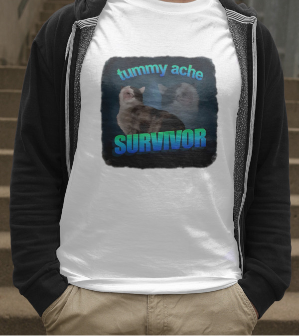 Tummy Ache Survivor Cat T-Shirt