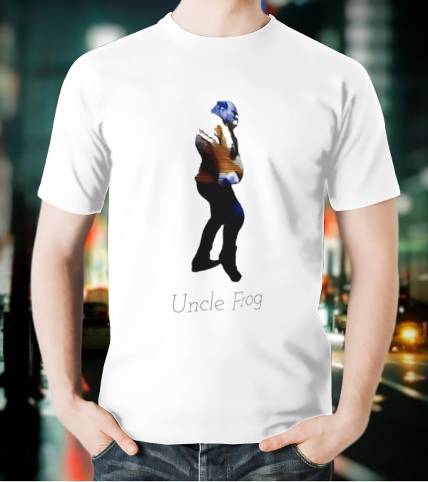 Uncle Frog Vibrant Blue And Orange Silhouette T-Shirt