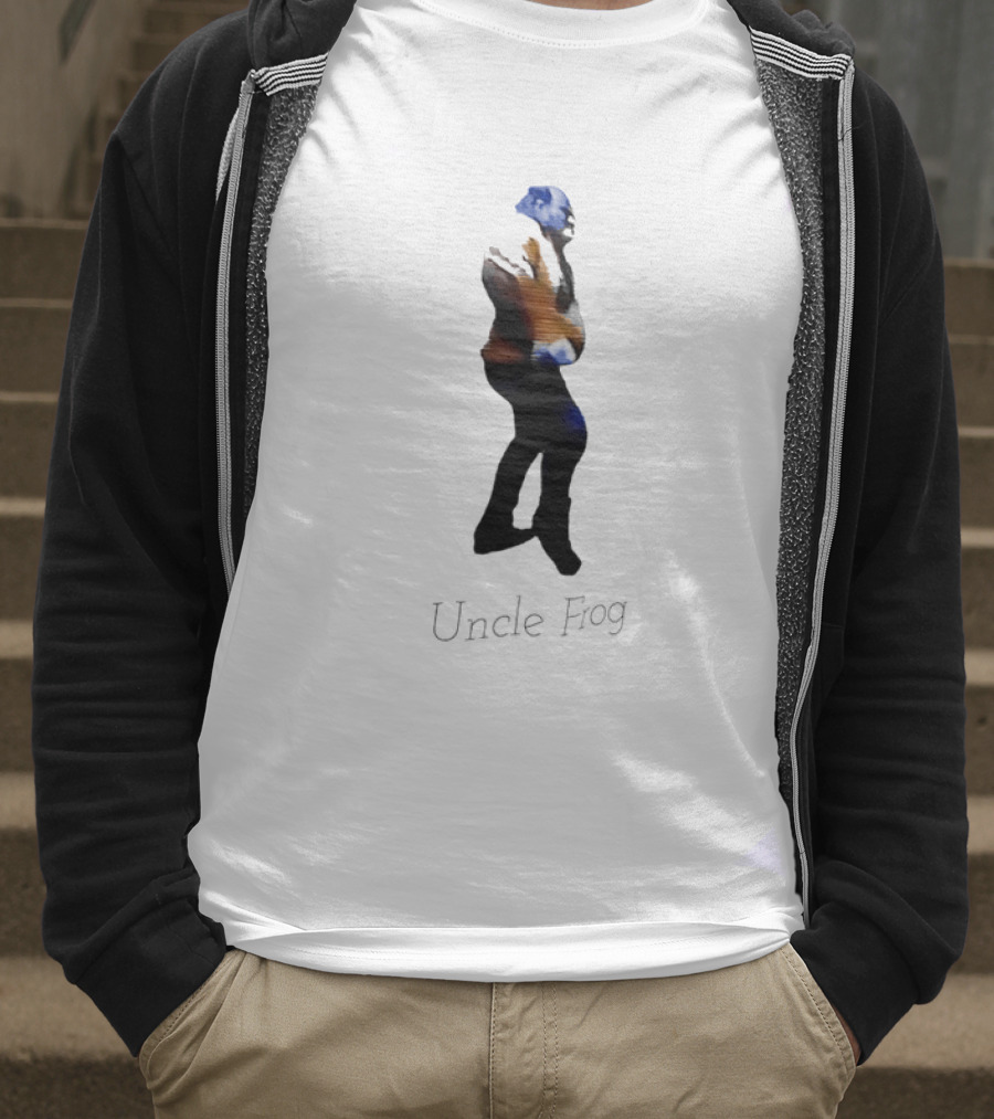 Uncle Frog Vibrant Blue And Orange Silhouette T-Shirt