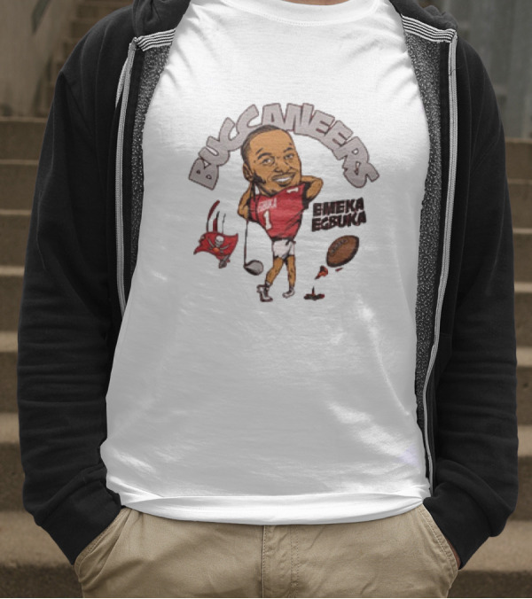 Tampa Bay Buccaneers Emeka Egbuka Football Cartoon Character Sports Fan Art T-Shirt