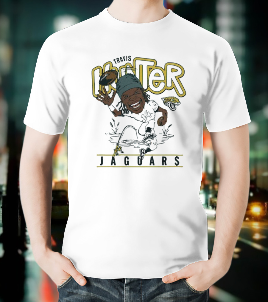 Travis Hunter Jacksonville Jaguars Caricature Football Player Illustration T-Shirt