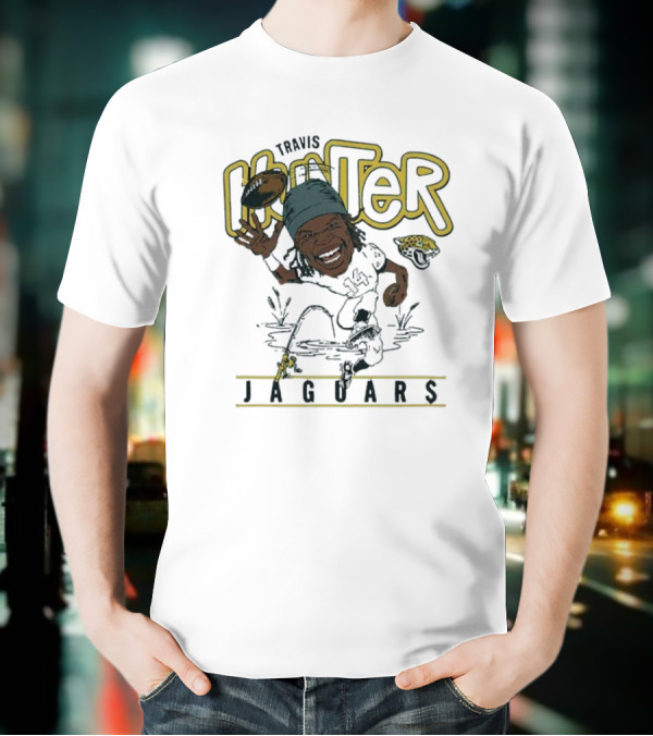 Travis Hunter Jacksonville Jaguars Caricature Football Player Illustration T-Shirt