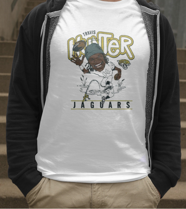 Travis Hunter Jacksonville Jaguars Caricature Football Player Illustration T-Shirt